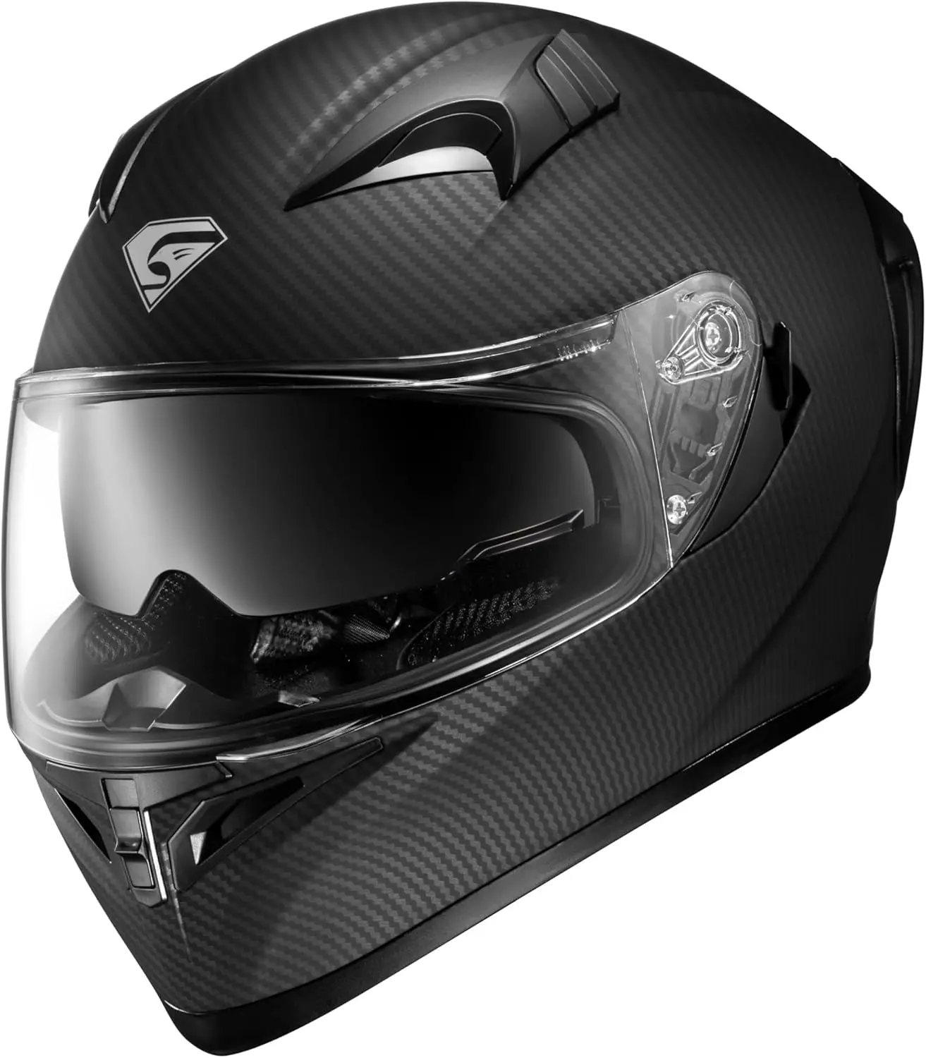 

Full Face Motorcycle Helmet with Internal Tinted Visor DOT Approved for Moped ATV Cruiser Scooter (Matt Black X-Large)