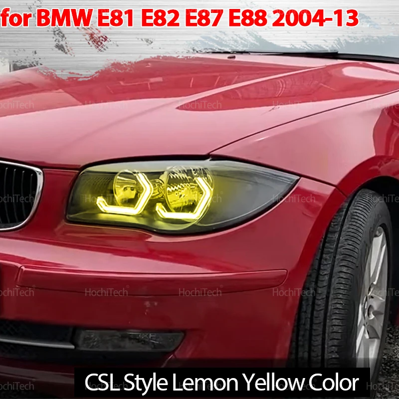 

Для BMW 1 серии E81 E82 E87 E88 2004-2013 лимонно-желтый цвет ангельские глазки свет DTM стиль M4 стиль дневный свет белый свет