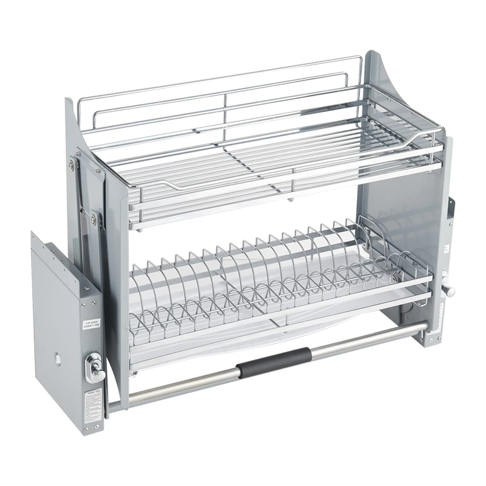 

Wall Cabinet Electric Lift Kitchen Storage Pull Down Shelf Cabinet Storage Basket