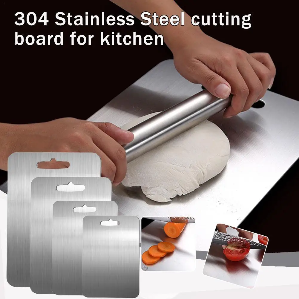 Stainless Steel Cutting Board Double Sided Thickened Chopping Board Easy To Clean Kneading Dough Board for Kitchen