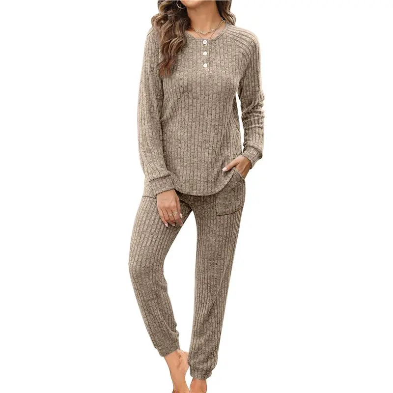 

CYL-комбинезон из двух предметов для женщин, комплекты для отдыха, толстовка на пуговицах, спортивные штаны, комплект спортивных костюмов с карманами