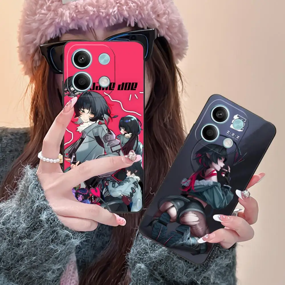 حافظة هاتف Zenless Zone Zero Jane Doe لهاتف Xiaomi Redmi Note 14 13 12 11 A5 3 2 1 Pro Plus 4G 5G غطاء حماية مطبوع ملون #3