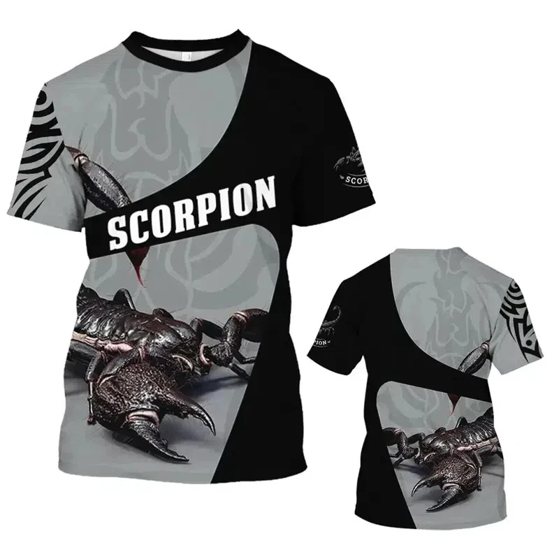 

3D Printed Scorpion T Shirt For Men Cool Animal Pattern Tees Summer Casual Short Sleeves O-Neck Tops Street Loose T-Shirts