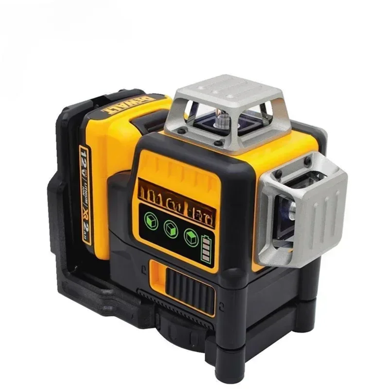 3 Sides*360 Degree Vertical 12V Lithium Battery 12 Lines Laser Level Horizontal Green Meter Outdoor