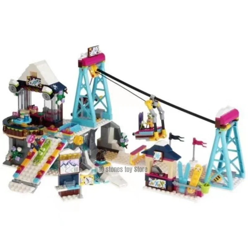 591pcs Snow Resort Ski Lift Building Blocks Model FIT 41324 Bricks Toys for Children Gift