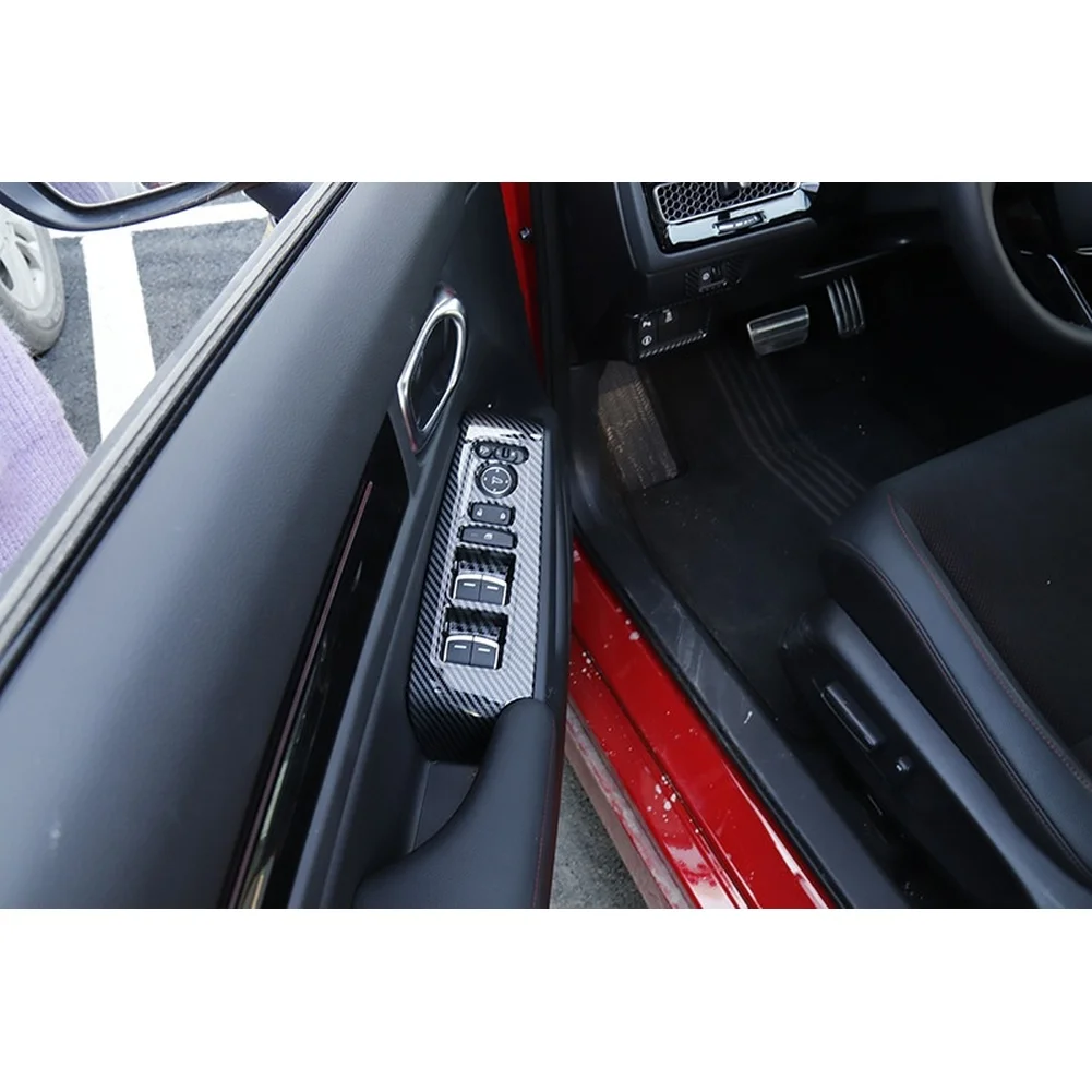 For Civic 2023 11th Gen Window Lift Trim Stickers ABS Construction Carbon Fiber Pattern Interior Decoration Kit