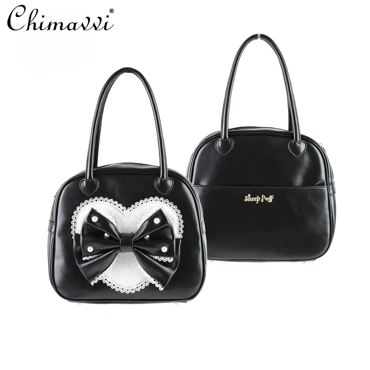 Original Lolita Style Princess Handbag Sweet Girl Cute Bow Lace Elegant Kawaii Versatile Princess Makeup Bag Women 2025 New
