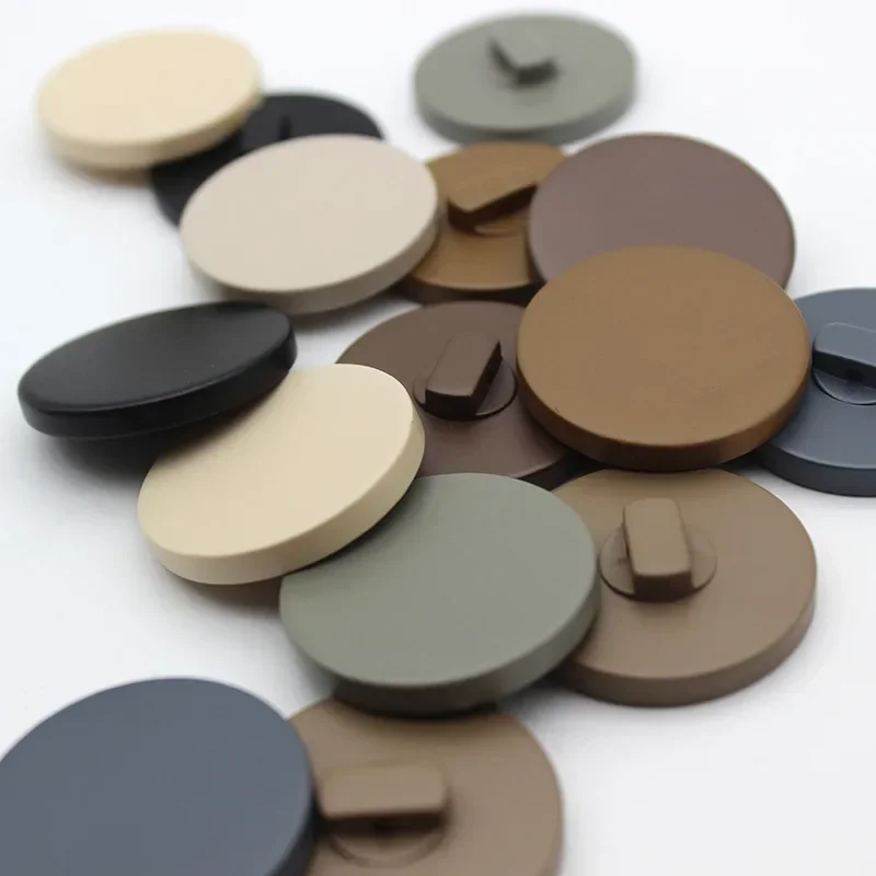 10pcs Beautiful Resin Buttons Solid Color Smooth Resin Round Shank Buttons Winter Coat Sewing Accessories