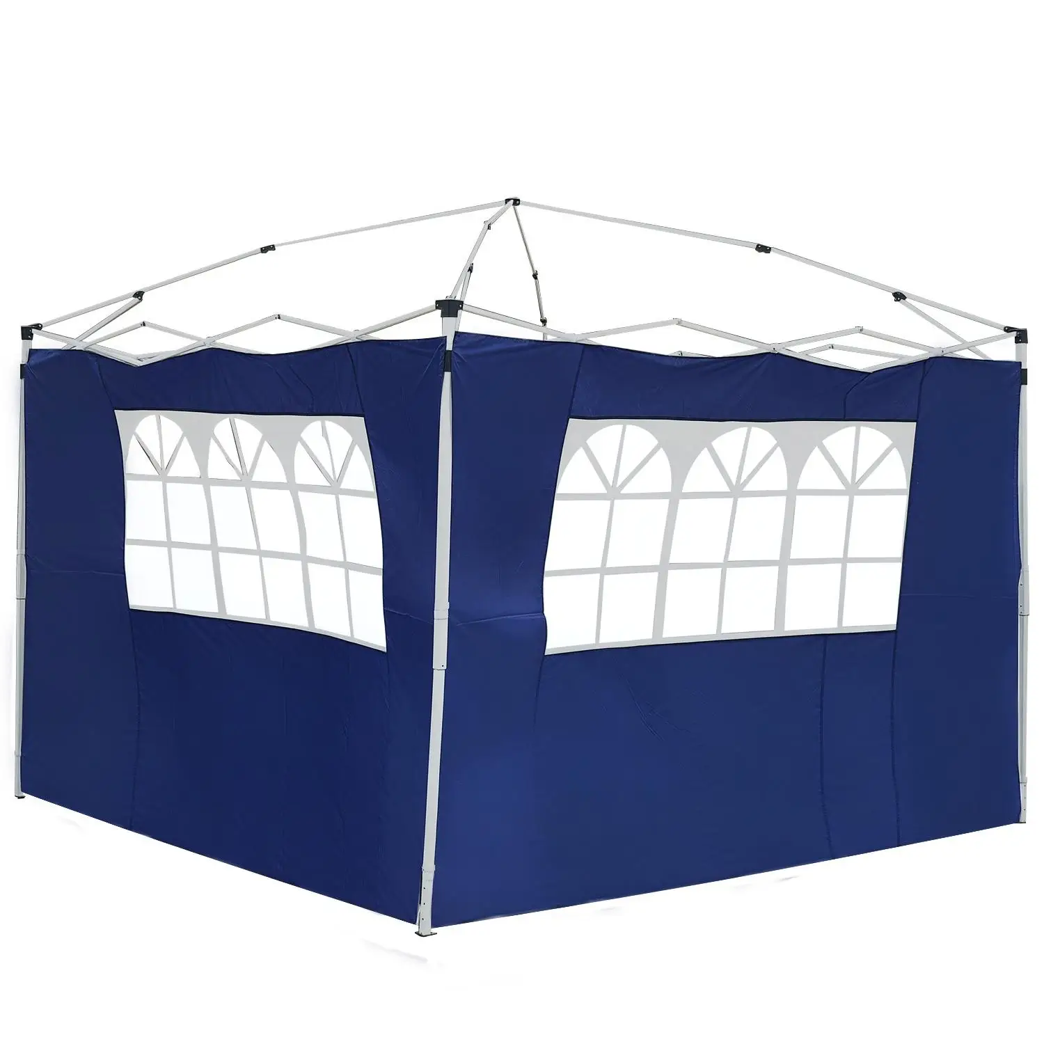 Ensemble de 2 auvents latéraux 300x200 cm pour tente pop-up, tissu Oxford avec 1 fenêtre en PE, fermeture Velcro, jardin
