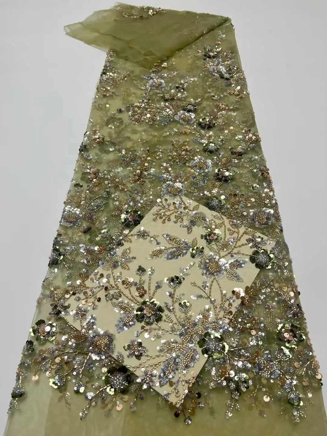 

Африканский жених, 5-ярдовая вышитая тюлевая кружевная ткань с сетчатыми блестками, нигерийский материал для шитья свадебной вечеринки