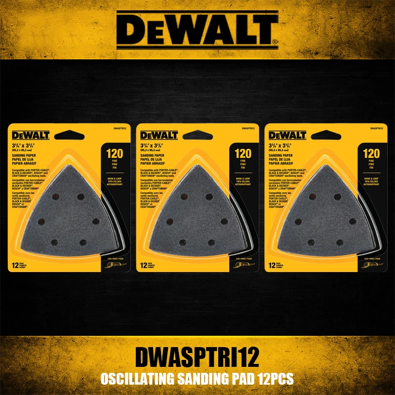 DEWALT DWASPTRI12 Oscillerende Schuurpad 12PCS Power Tool Accessoire Kit Voor Oscillerende Multi Tool Schuren Polijsten Projecten