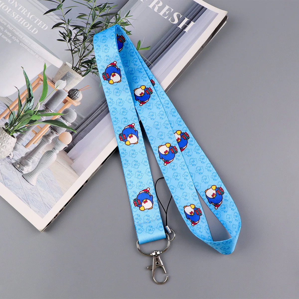 Cute Penguin Cartoon Neck Strap Lanyards for Key ID Card Gym Cell Phone Strap USB Badge Holder Rope Pendant Key Chain Gift