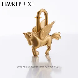 Saco pingente para hermes birkin kelly saco pegasus bloqueio charme todo-aço animal metal bloqueio saco pingente high-end charme colar