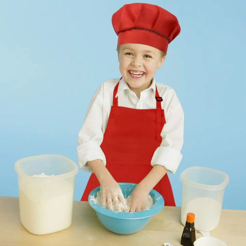 子供のシェフの帽子エプロンセットキッチン調理コスプレパーティー