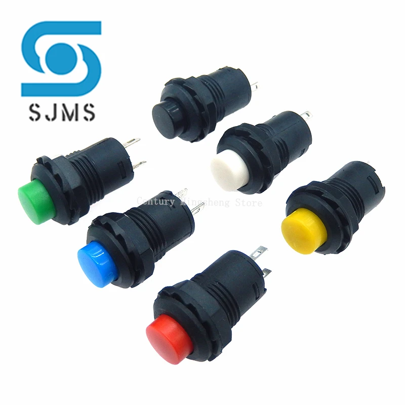 6pcs Self-Lock /Momentary Pushbutton Switches DS427 DS428 12mm OFF- ON Push Button Switch 3A /125VAC 1.5A/250VAC DS-427 DS-428