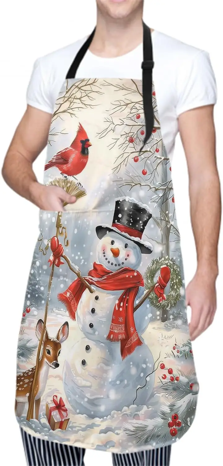 Apron Unisex Resistant 33 x 28 inches with 2 Pockets Cooking Kitchen Aprons Suitable for BBQ Grill Drawing Haircut