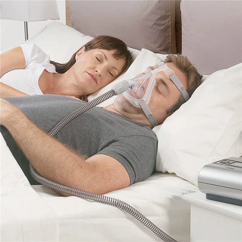 A03F-2X أقنعة CPAP لكامل الوجه مع أغطية الرأس والكوع/الدوار والوسادة، لوازم CPAP مناسبة لمعظم موديلات الآلات