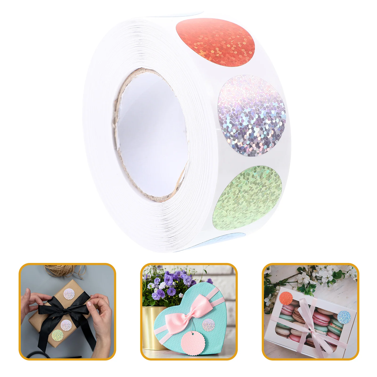 

2 Rolls Dot Shaped Sequins Stickers Household Gift Label For Packaging Baking Wedding Party Favor Envelope Sealing Sticker