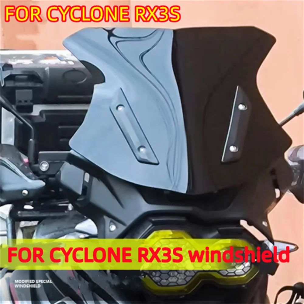 For CYCLONE RX3S front windshield modified with waterbird style transparent sports accessories