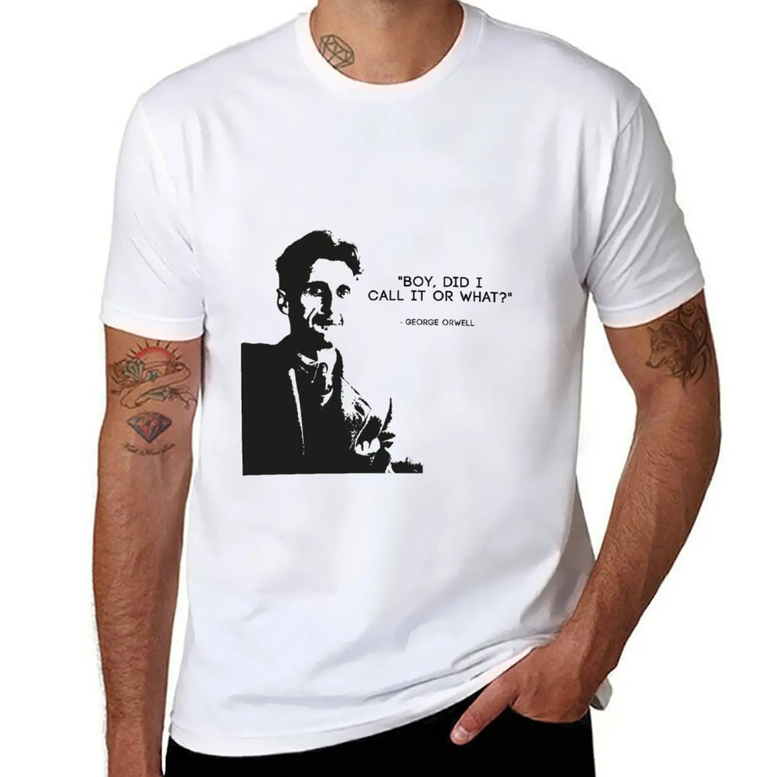 

George Orwell - Boy, did i call it or what 1984 - Black T-Shirt anime stuff korean fashion anime t shirts men tshirt