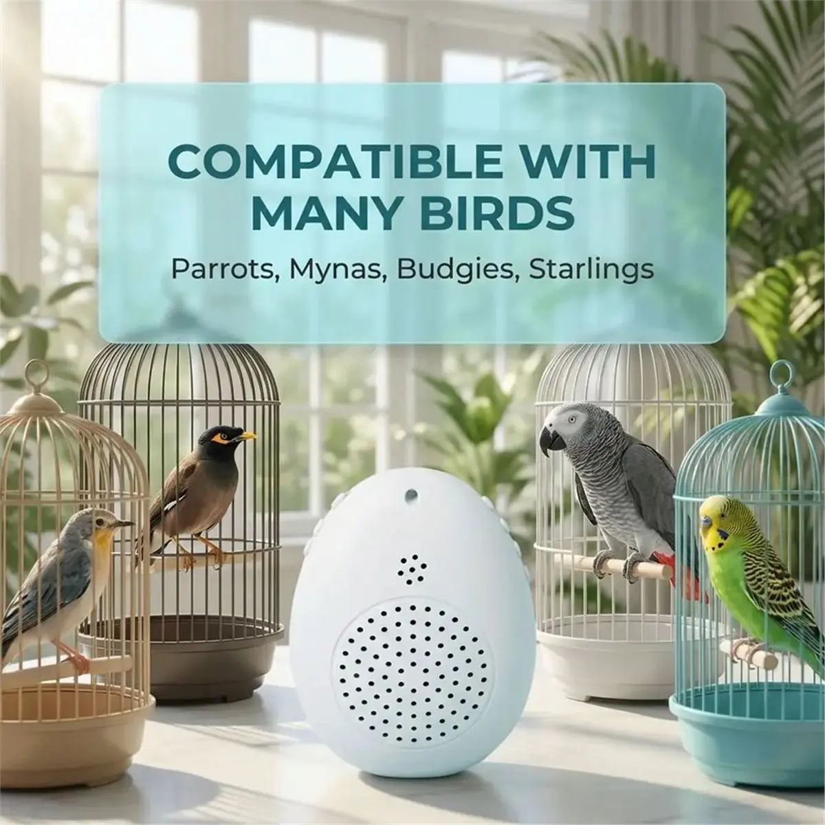 Recording Bird Learning Machine Interactive Parrot Talking Trainer, Timer-Controlled Multi-Segment Audio Playback Device