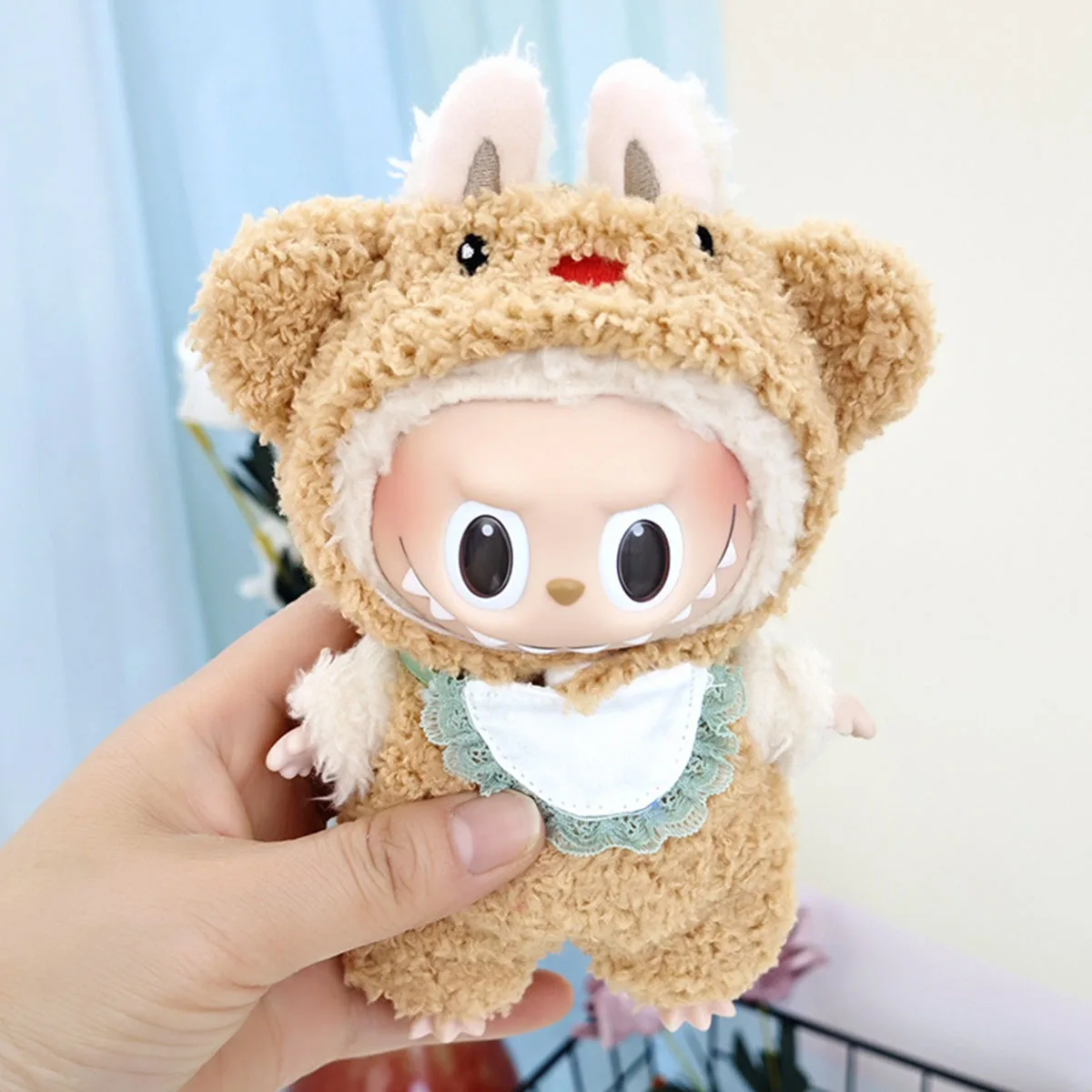 17 سنتيمتر لطيف صغير أفخم دمية الملابس الزي اكسسوارات ل دمى Labubu كعكة قبعة عباءة الملابس DIY بها بنفسك الاطفال هدية ﻿