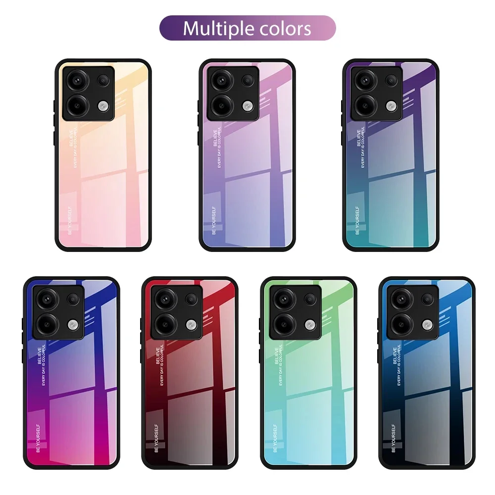 Gradient Glass Phone Case For Xiaomi Redmi Note 11 12 13 10 9 8 Pro 5G 4GCase For Redmi Note 9S 10X  Case