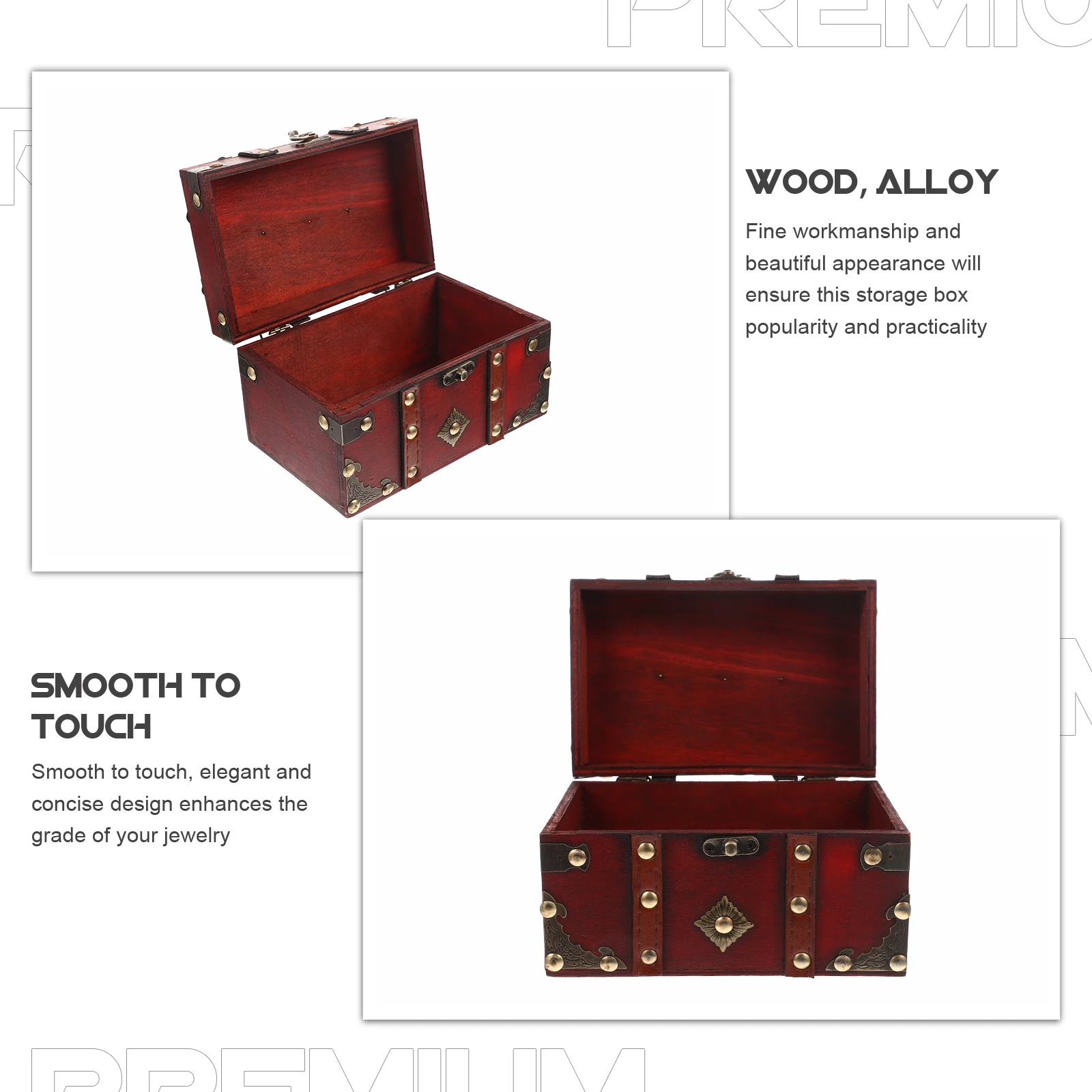 

Wooden Storage Box Treasure Boxes Earring Organizer Jewelry Organizers and Jewlery Women Necklace