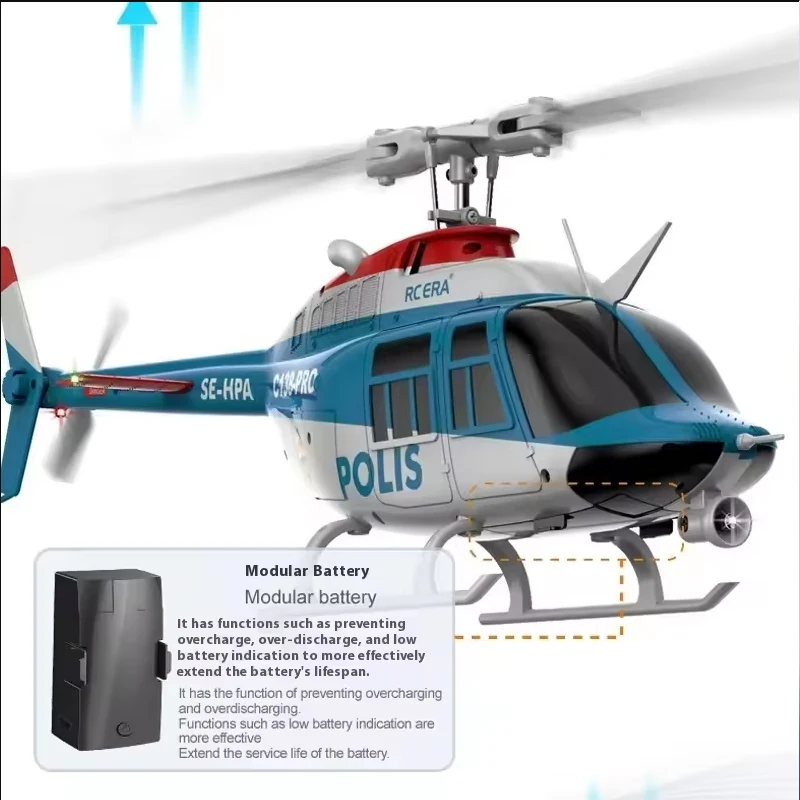 เฮลิคอปเตอร์บังคับวิทยุ RC ERA รุ่นใหม่ C138 Pro แบบ 6 ช่องสัญญาณ ใบพัดเดี่ยว ไร้แปรงถ่าน สำหรับการแสดงท่าผาดโผน  แบบเหมือนจริง Bell 206RHSKY ของเล่นและงานอดิเรก เครื่องบินบังคับวิทยุ