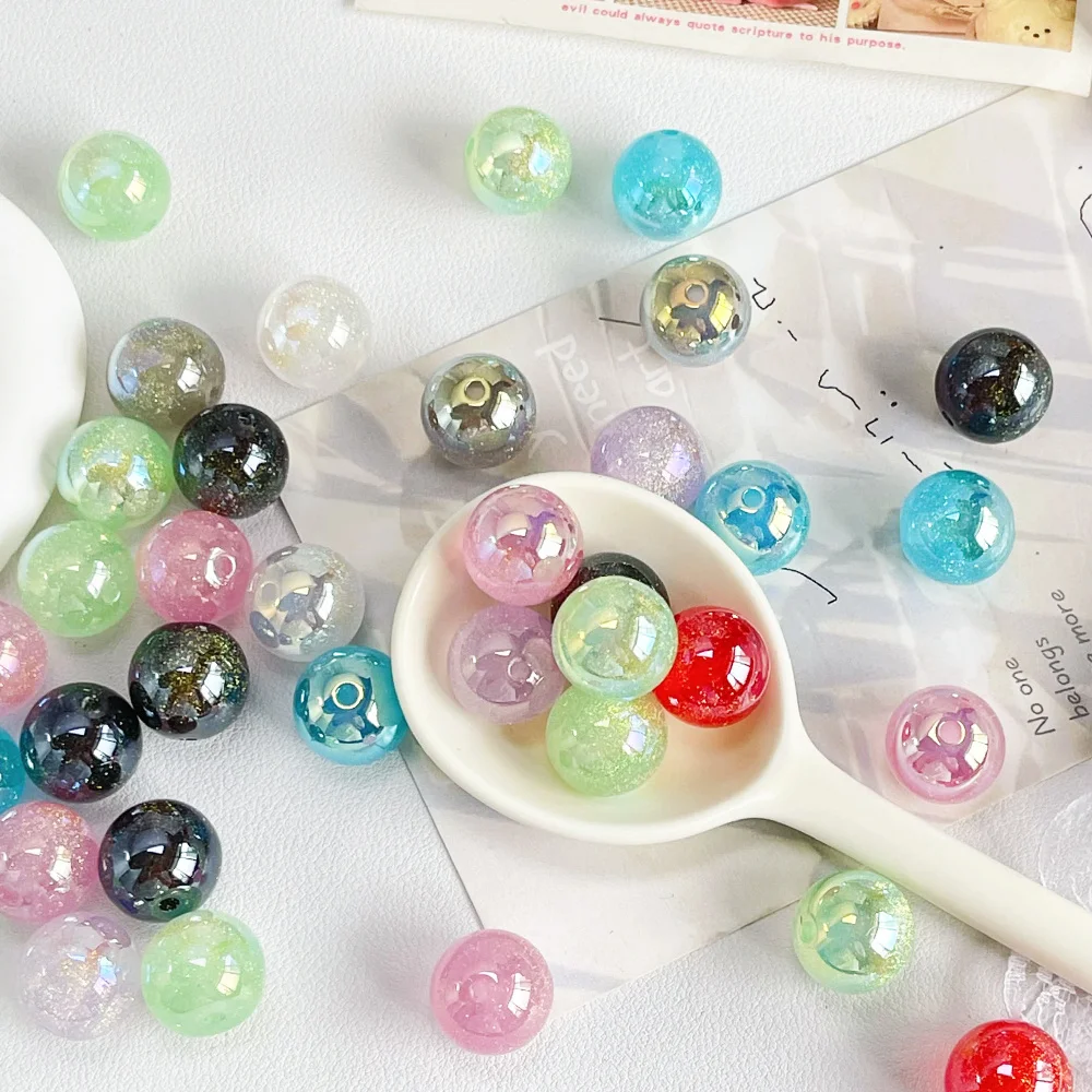 

Сердечный дизайн, 100 шт., 16*16 мм, смоляная бусина/круглая форма/эффект блеска Авроры/бусина «сделай сам», ручная работа/ювелирные изделия и компоненты # 18829