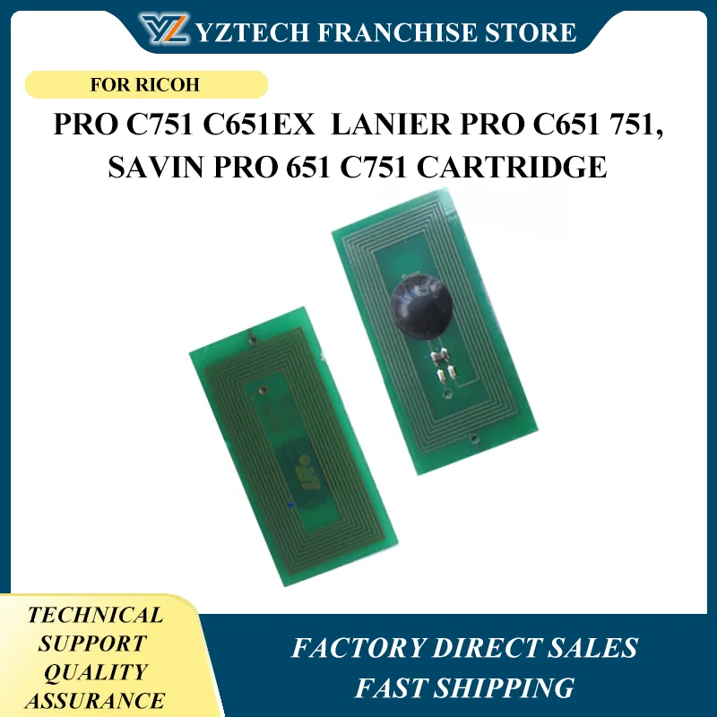 

20pcs C751 Toner Chip 828185 828188 828187 828186 For Ricoh Pro C751 C651EX Lanier Pro C651 751, Savin Pro 651 c751 Cartridge