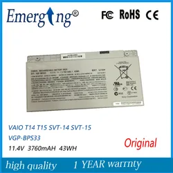 11,4 V 43WH nueva batería Original para ordenador portátil para SONY VGP-BPS33 VAIO SVT-14 SVT-15 T14 T15 BPS33 Ultrabooks con pantalla táctil