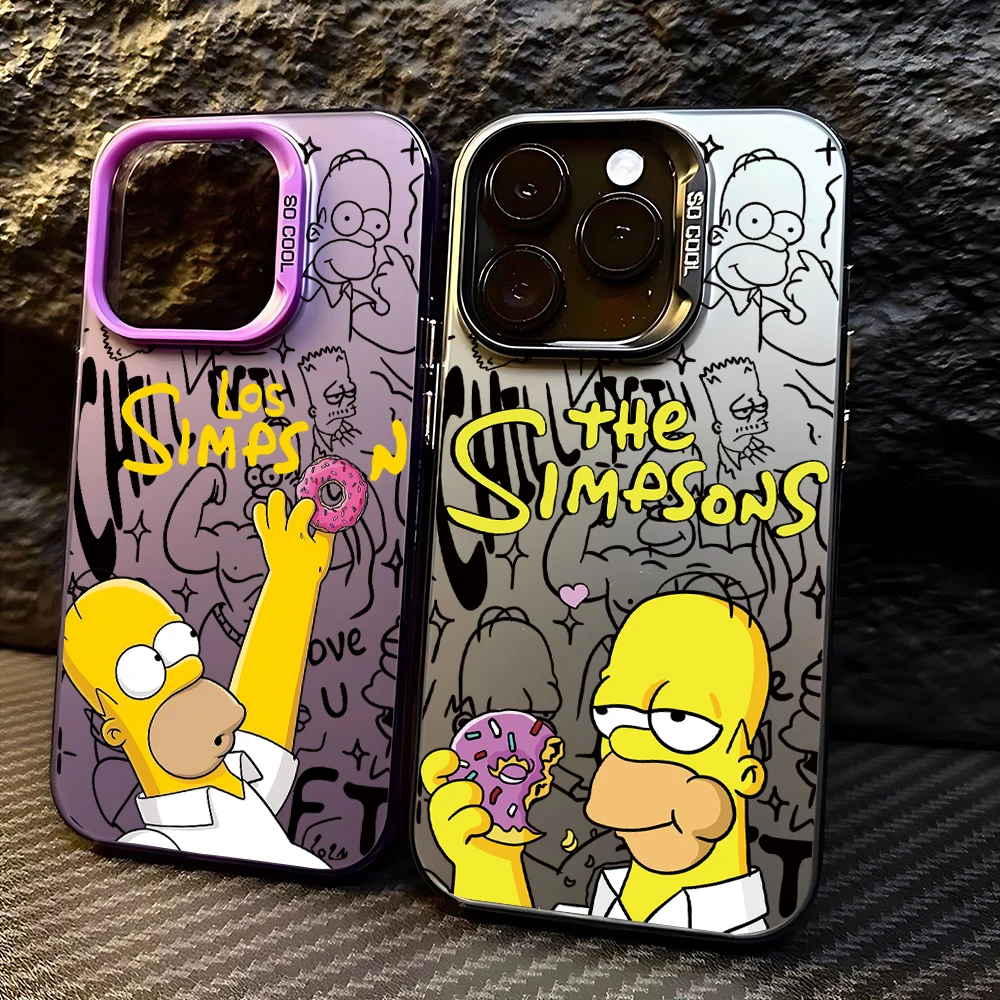 Funda de teléfono con dibujos divertidos de s-simpsons para iPhone 17 16e 16 15 14 13 12 11 Pro Max X XR XSMAX 8 7 Air Plus, funda mate anticaída