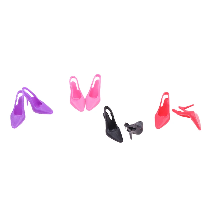 5Pairs Fashion Colorful Sandals High Heel Shoes For Doll Girl Gift Princess Foot Wear Dolls Accessories Baby Toys Plastic