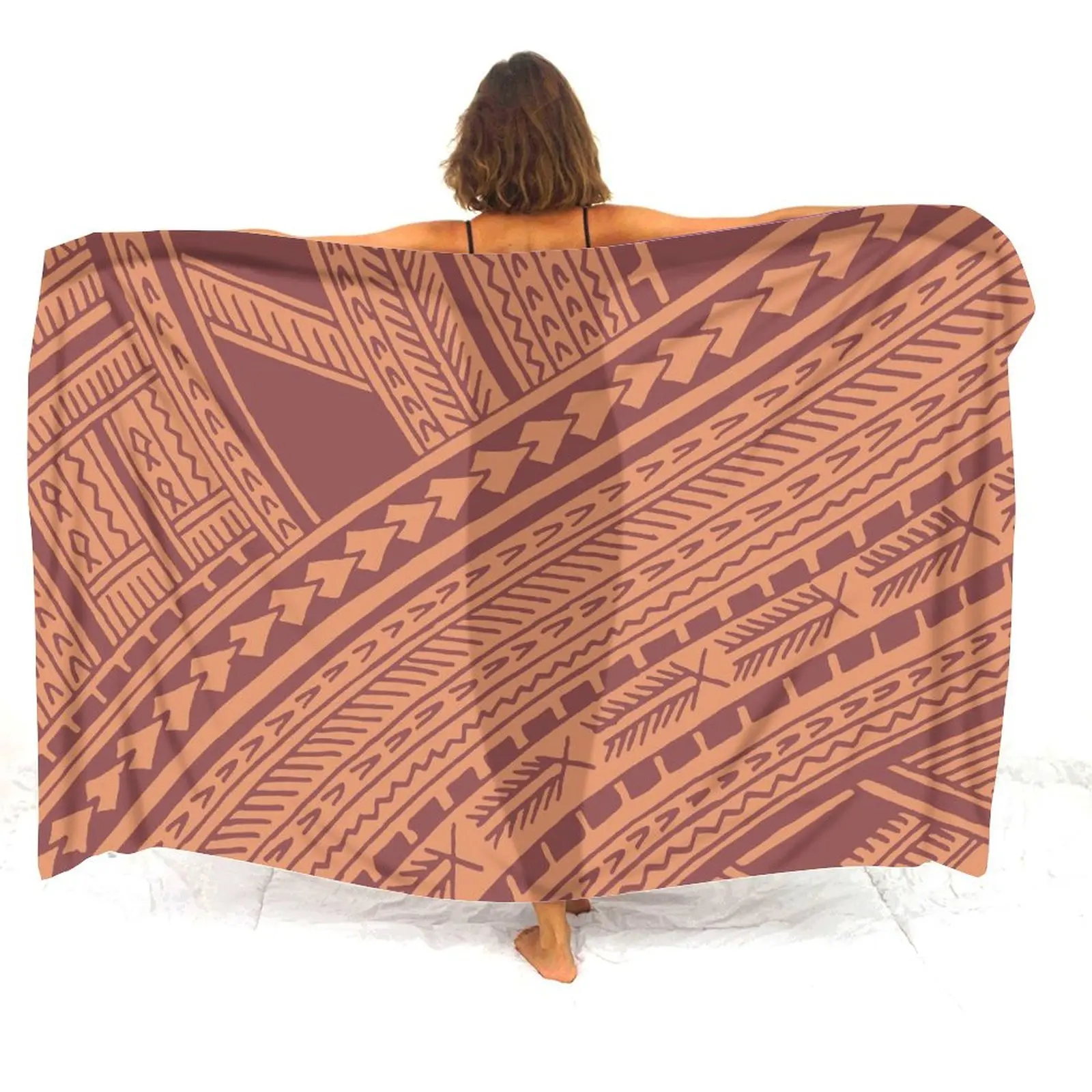 Seaside Resort Eleganckie damskie sarong Pacific Tribal Art Pattern 3d Printed Temperament Shawl Fiji Island Samoan Ethnic Sarong