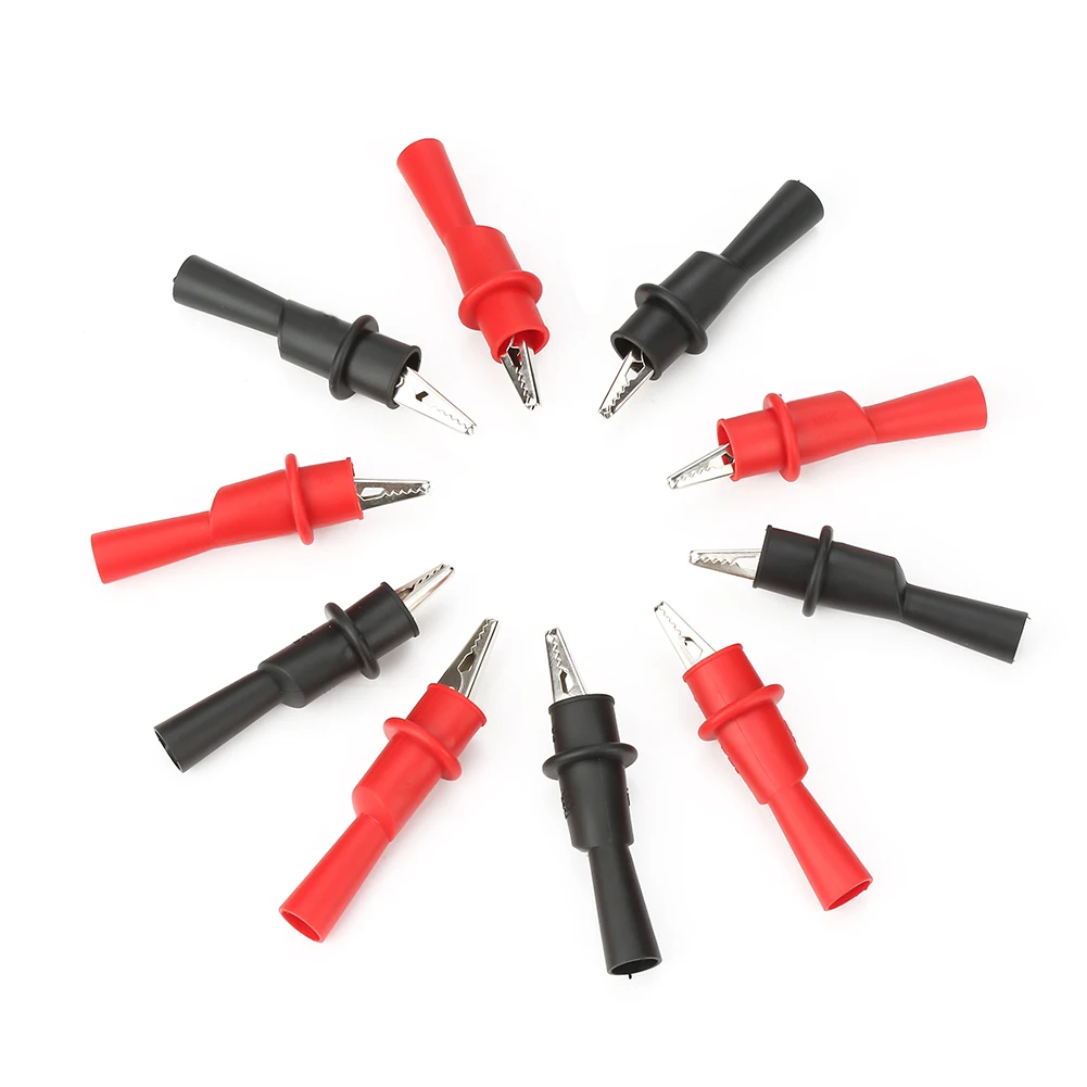 P2008 10PCS Insulation Metal Crocodile Clips Electric Test Accessories for Multimeter