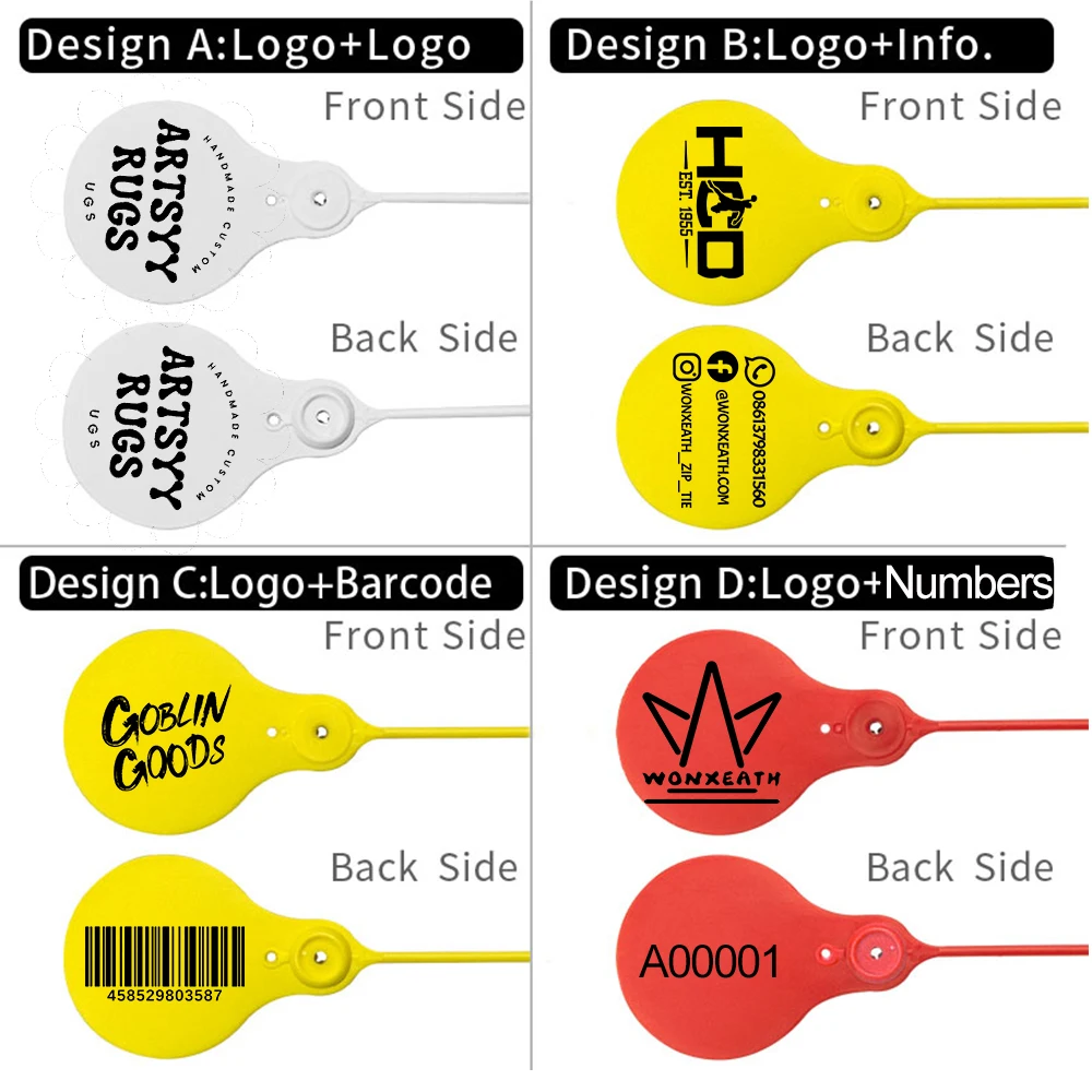 Custom Personalized Plastic Hang Tag Disposable Garment Security Seal Gift Brand Logo Label for Clothing New Arrival