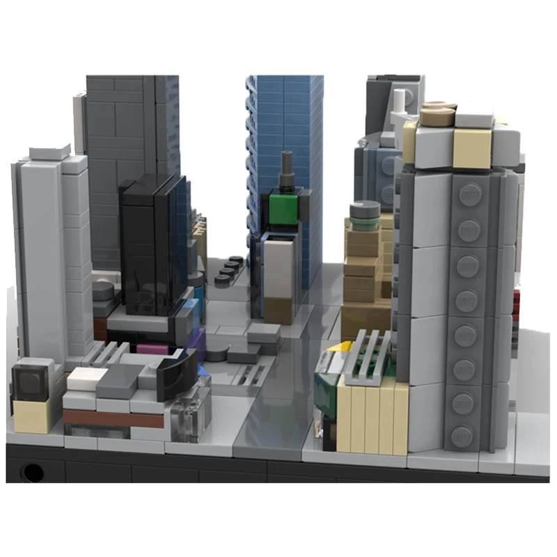 Modern Architecture Series MOC Times Square Edifice DIY Building Blocks Assembly Model Bricks Display Creative Kid Mini Toy Gift