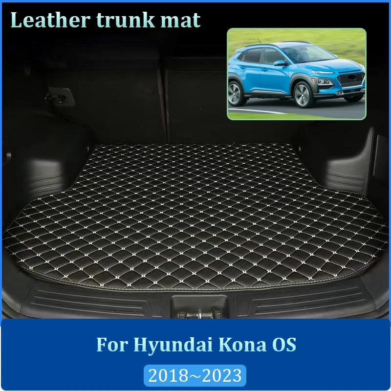 

For Hyundai Kona Kauai OS 2018 2019 2020 2021 2022 2023 Leather Anti Dirty Pad Floor Tray Liner Easy Clean Interior Accessories