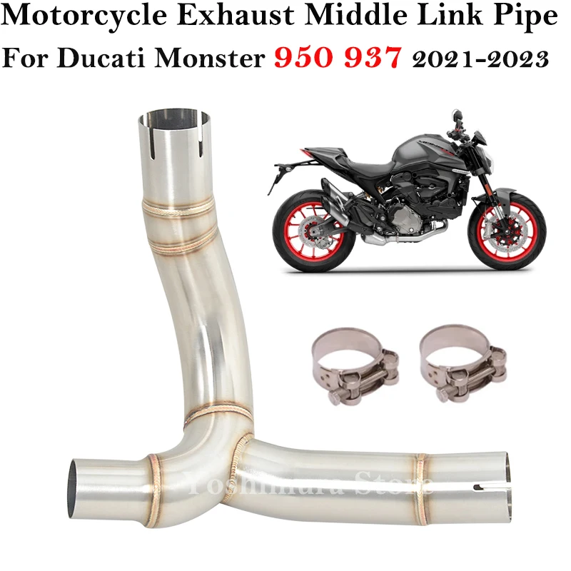 

Slip On For Ducati Monster 950 937 2021 - 2023 Motorcycle Exhaust Escape Systems Modify Middle Link Pipe Muffler Stainless Steel