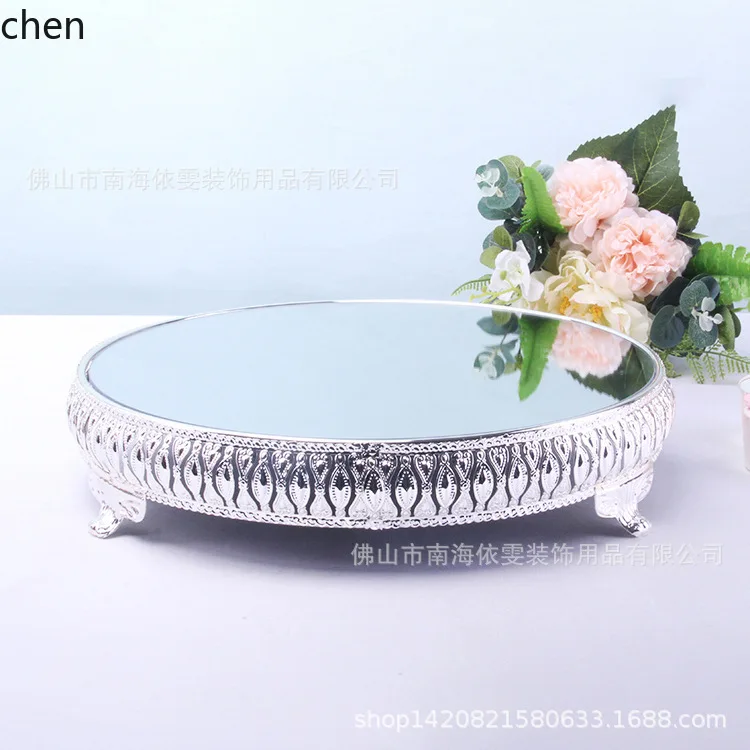 YFY Halloween Decoration European Electroplated Metal Cake Plate Afternoon Tea Pastry Tray Wedding Party Cake Stand Decoration