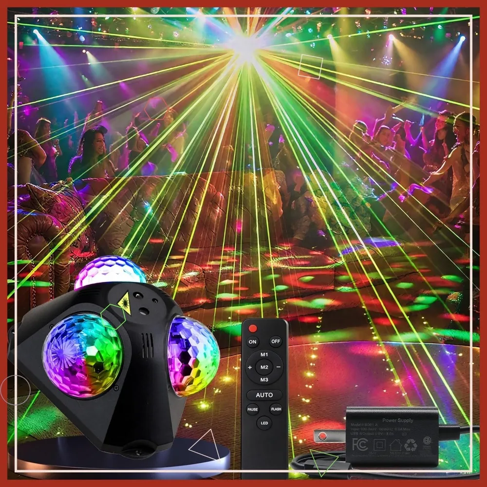 

Disco Ball Party Lights with Sound Activation and Remote, 3 Balls for Indoor Outdoor Events