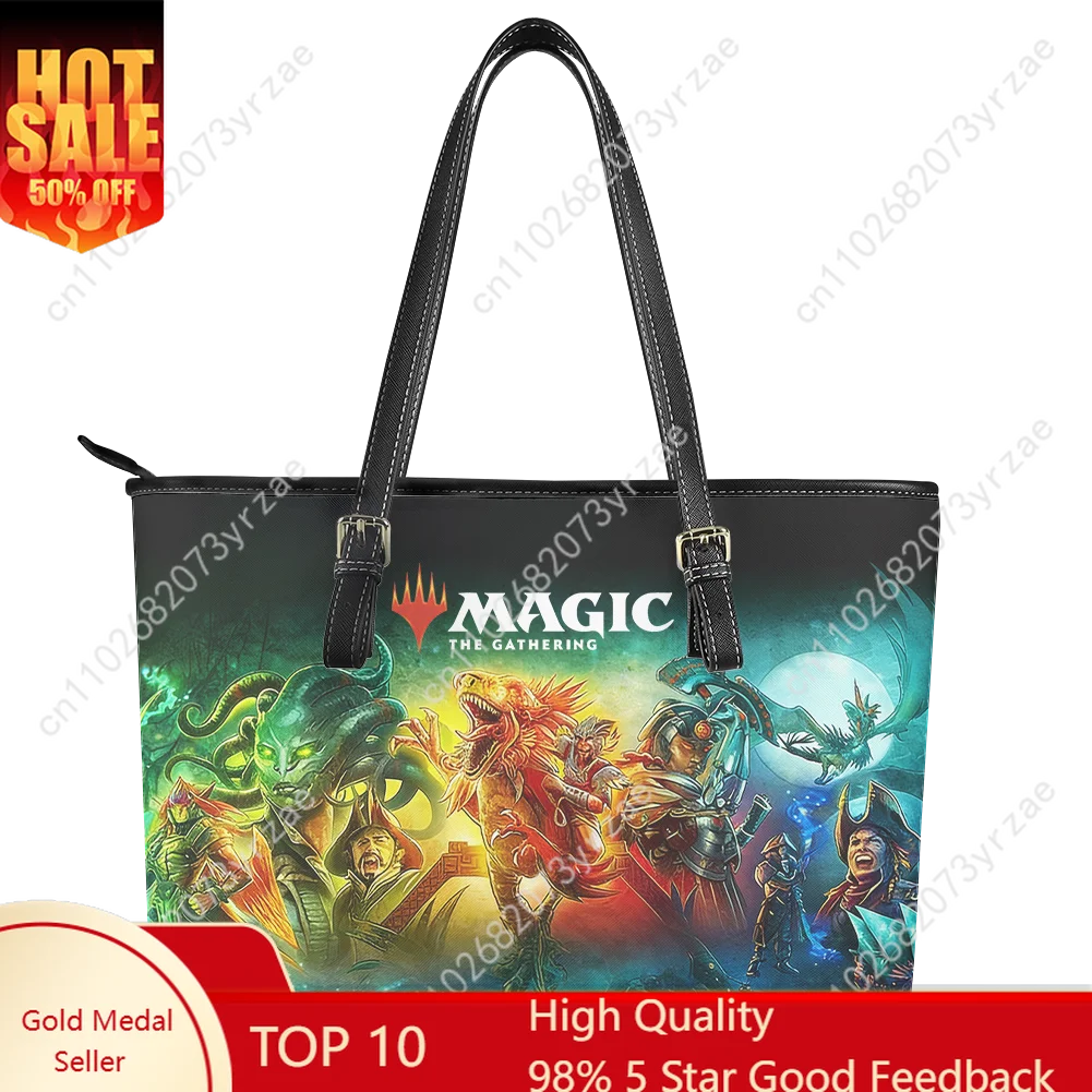 

Magic The Gathering Handbag Men Women Personalized Tote Bag Fashion Shoulder Bag Business Commuter Leather Purse Customize Bags