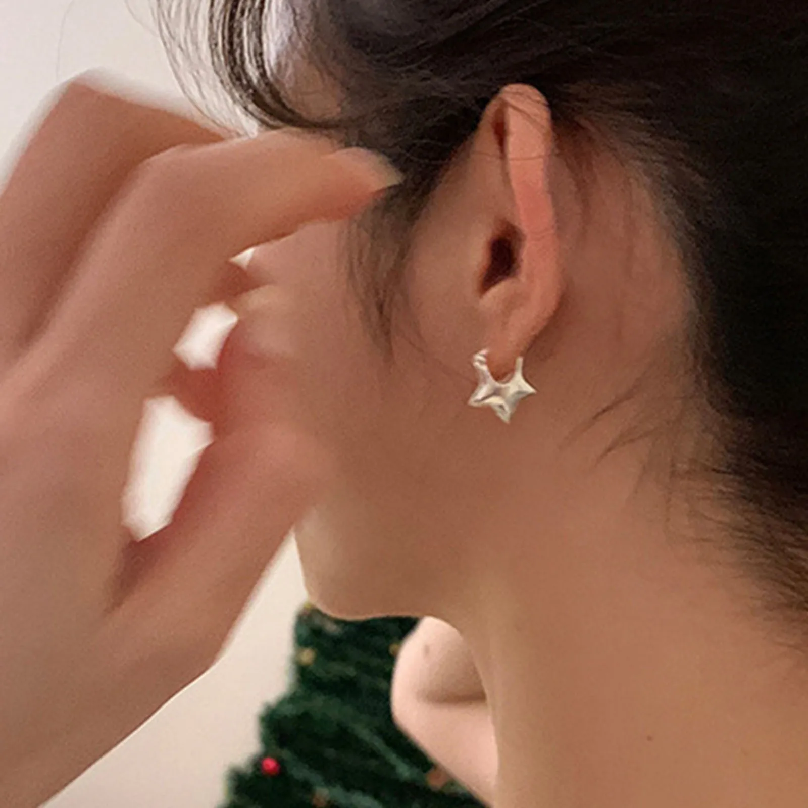 925 Sterling Silver Vintage Simple Star Earrings For Women Trendy Earring Jewelry Prevent Allergy Party Accessories Gift image 4