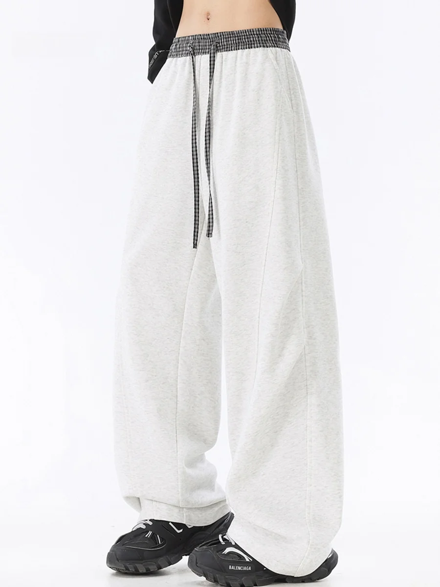 

Мужские повседневные брюки American Sle, осенняя коллекция, свободный крой, широкие штанины, плиссированные, с декоративными вставками, модный бренд