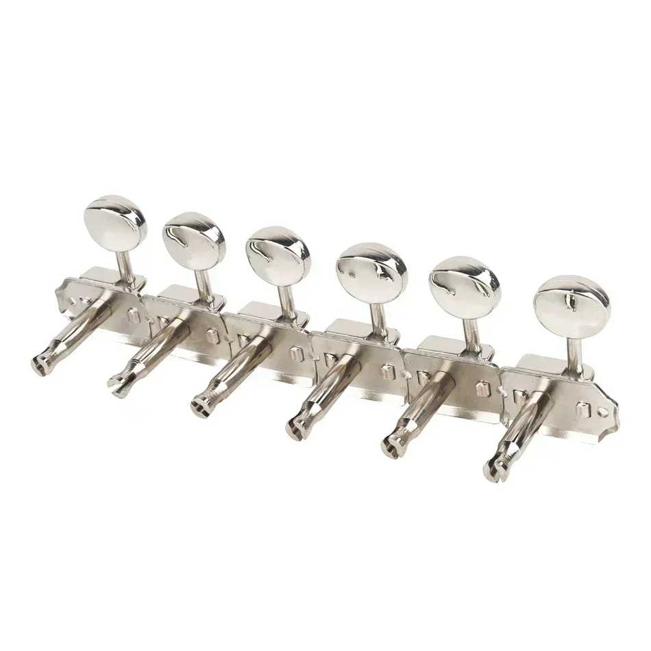 Gearlly One Set of 6-in-line 6R Nickel Silver Vintage Electric Guitar Machine Heads Tuners Tuning Key Pegs Guitar Accessories