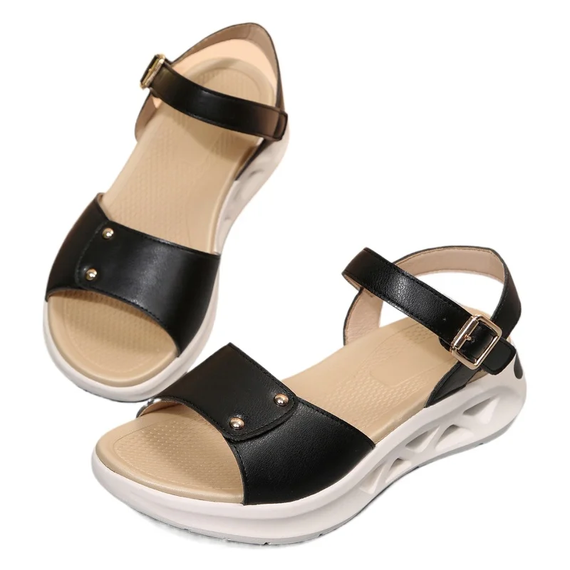 

2026 New Summer Women Sandals Flat Platform Leather Comfort Casual Shoes New Trend Lightweight Sandals Woman Sandalias De Mujer
