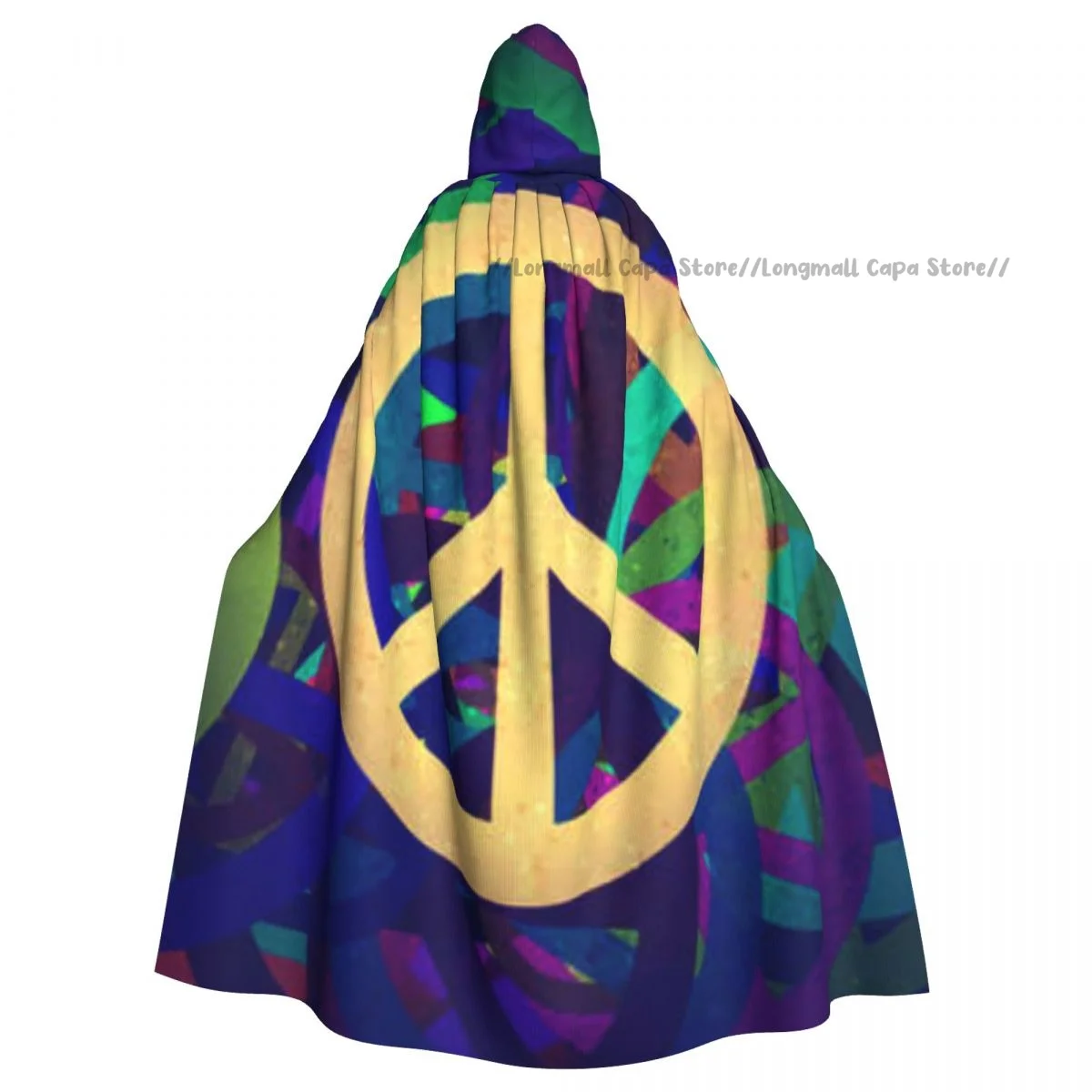 Witch Cloak Grunge Peace Background Halloween Cosplay Costume Unisex Adult Cloak Retro Ages Cape