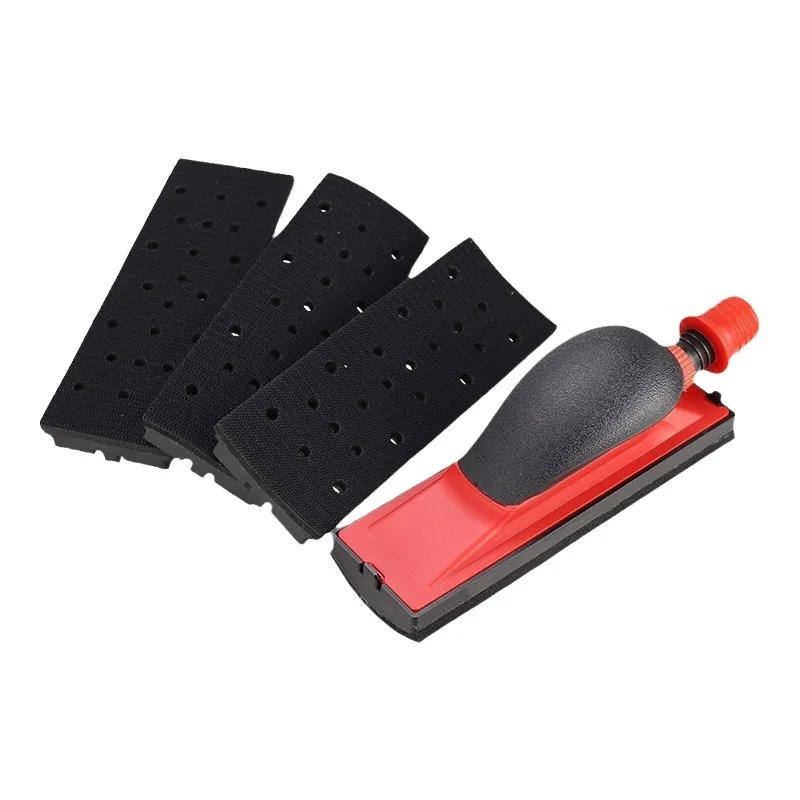 70x198mm Vacuum Sanding Block 5pcs Set Vacuuming Sanding Disc Holder Sandpaper 4pc Backing Polishing Pad Handheld Sande