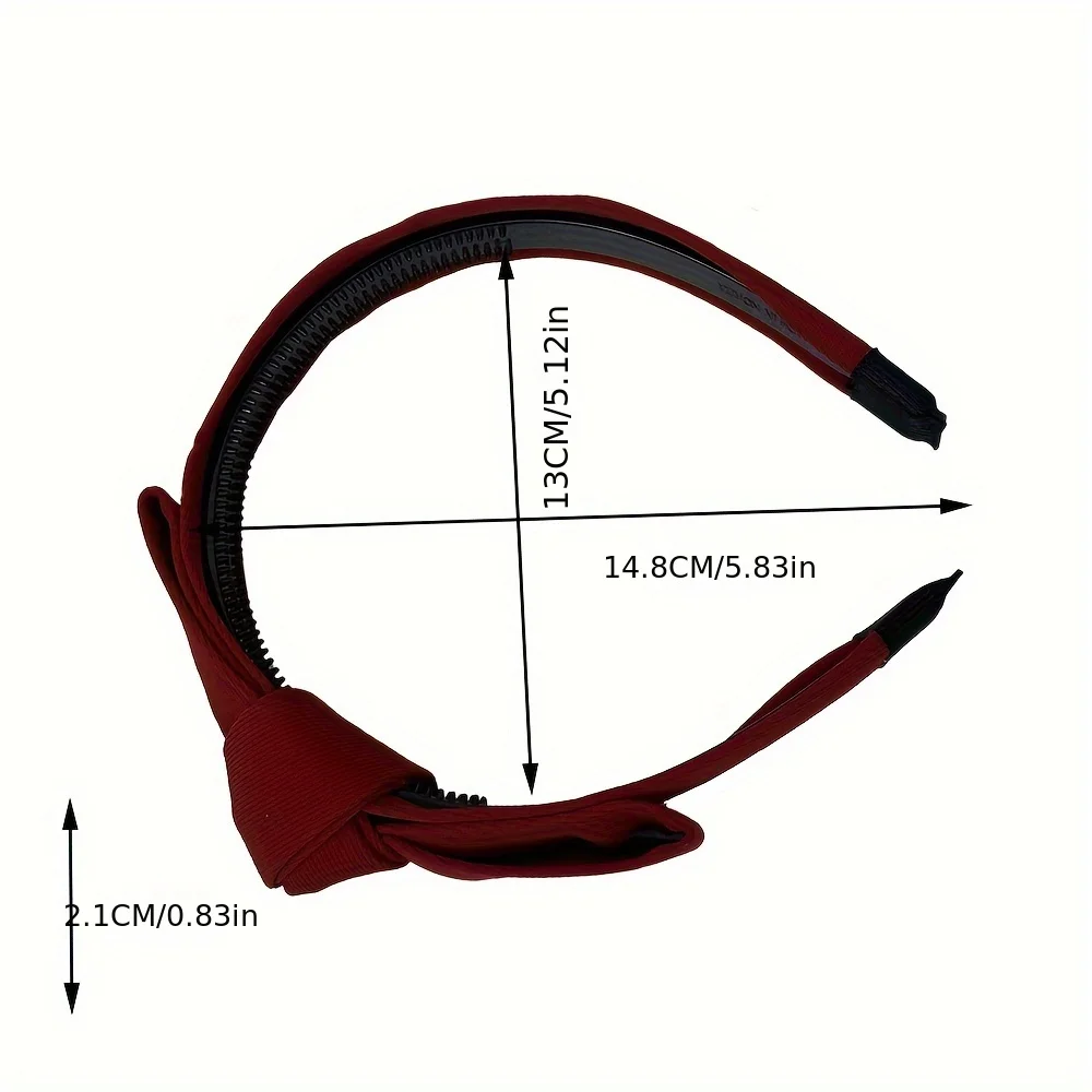 New Fashion Women\'s Hairhoop Side Bow Tie Headband Solid Color Knotted Headwear Girls\' Anti Slip Hair Bands Accessories